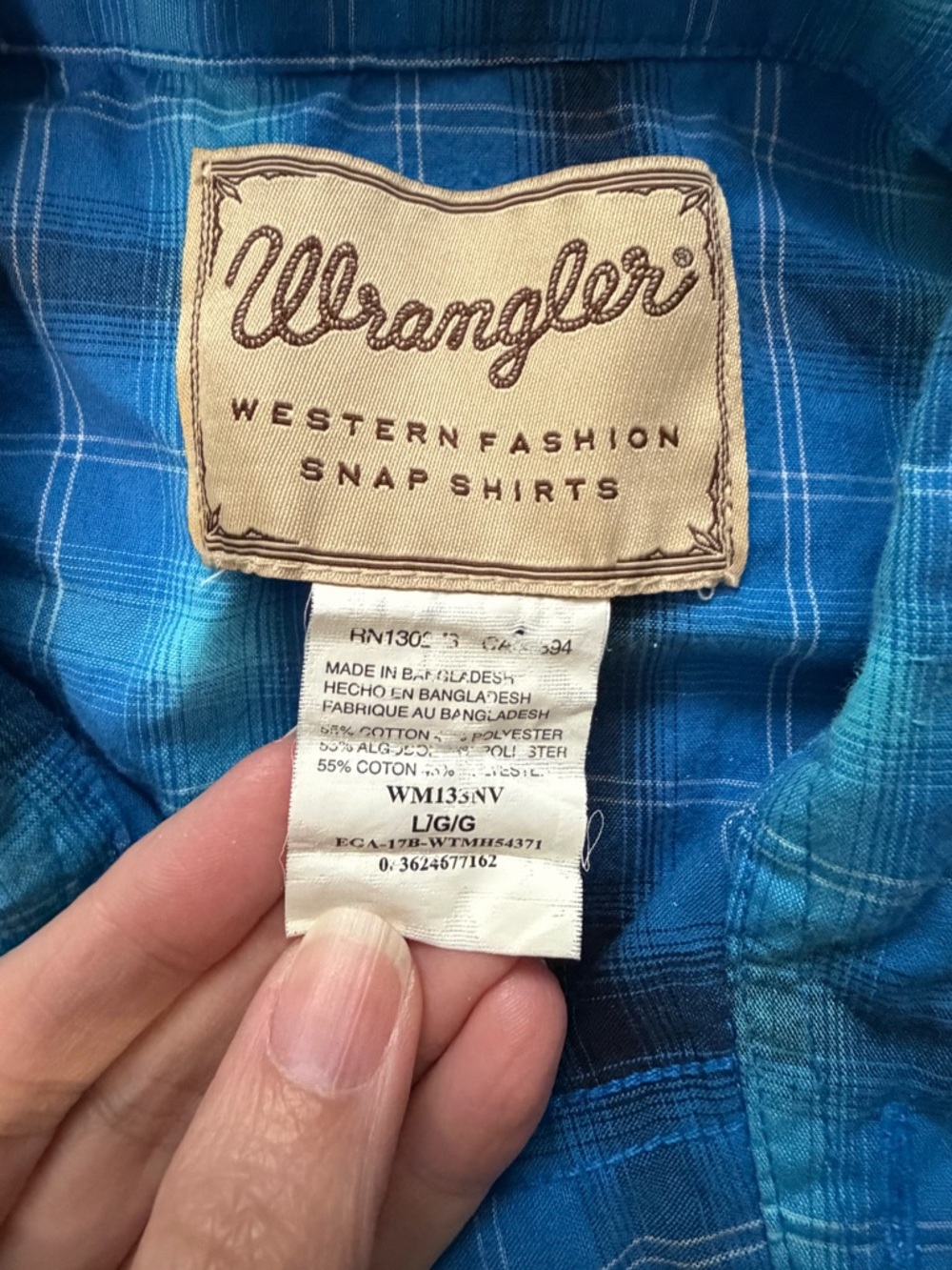 Wrangler Western Shirt Mens Large Plaid Pearl Snap Short Sleeve Cowboy Rodeo - Picture 5 of 10